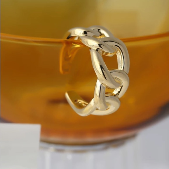 π18K gold plated chunky open ring - Picture 5 of 7